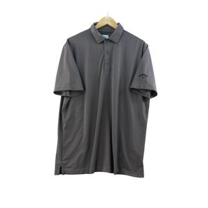 Callaway Opti-Dri Gray Striped Golf Polo Shirt Mens M Short Sleeve Performance